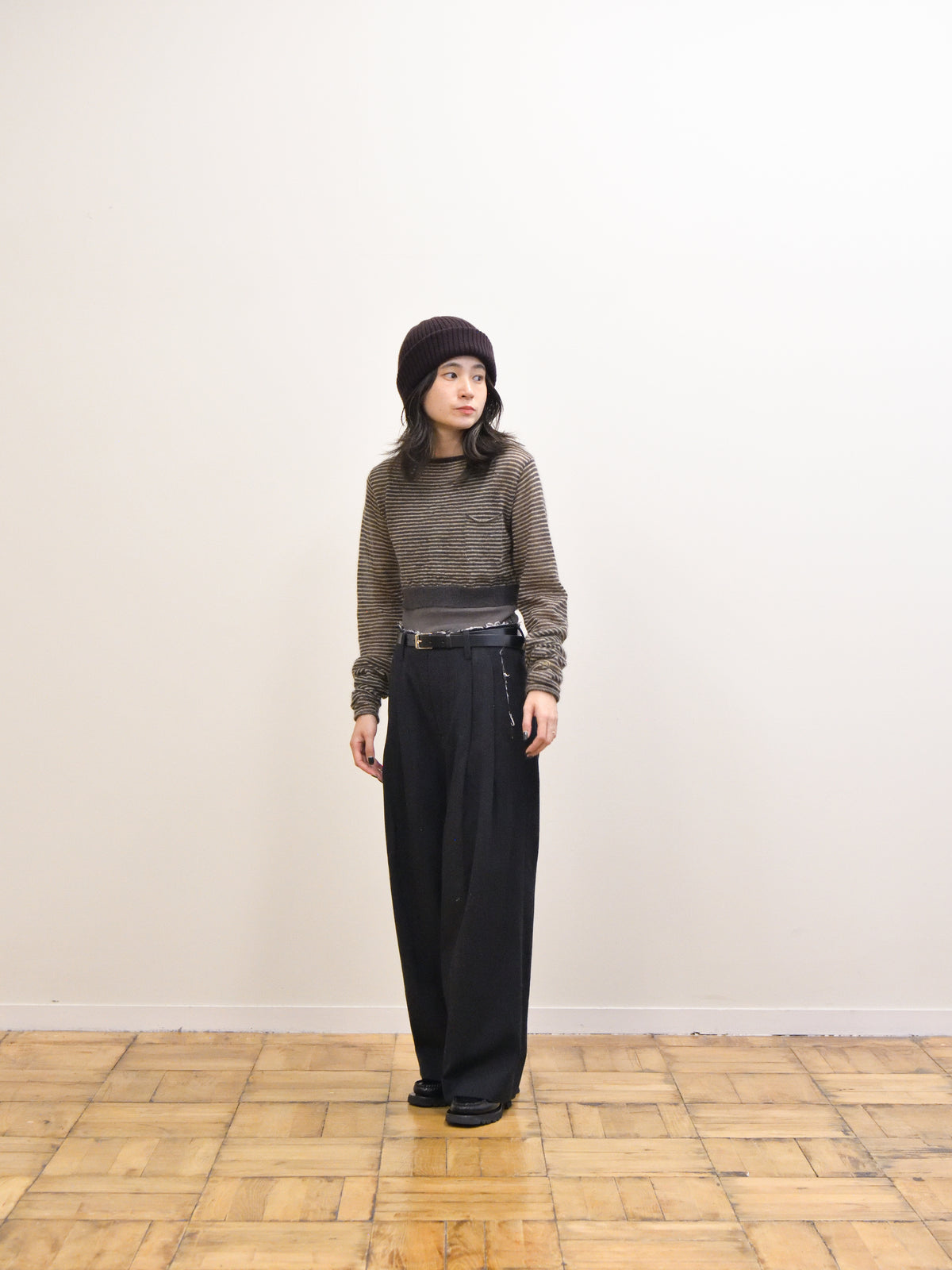 KAYLE SUPER KID MOHAIR POCKET CROPPED TOP K-2109 BEIGE ベージュ CHARCOAL チャコール モヘア ナイロン レディース 26FW 日本取り扱い 名古屋 丸の内 セレクトショップ THIRD PLACE サードプレイス