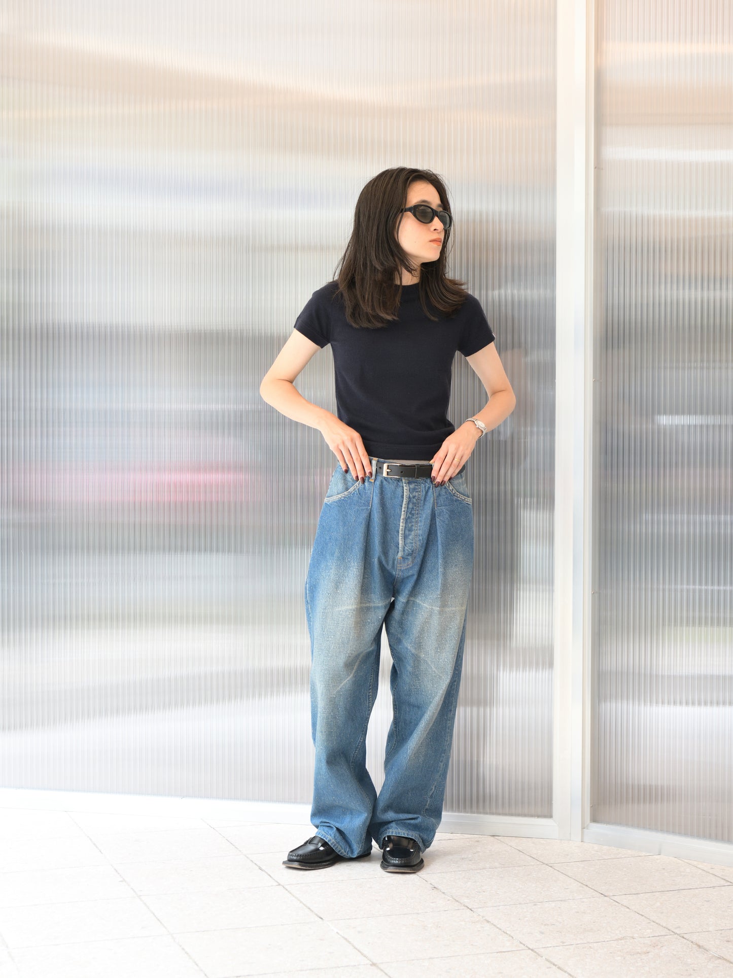 extreme cashmere エクストリームカシミヤ america n.292 NAVY ネイビー カシミヤ コットン ユニセックス オランダ 26AW 日本取り扱い 名古屋 丸の内 セレクトショップ THIRD PLACE サードプレイス