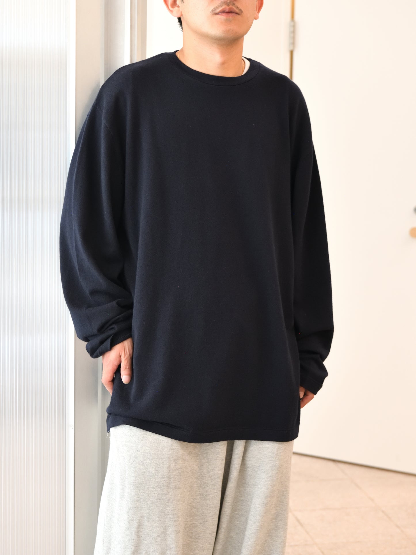 extreme cashmere エクストリームカシミヤ rock カシミヤロンT  NAVY ネイビー 26AW 日本取り扱い 名古屋 丸の内 セレクトショップ THIRD PLACE サードプレイス