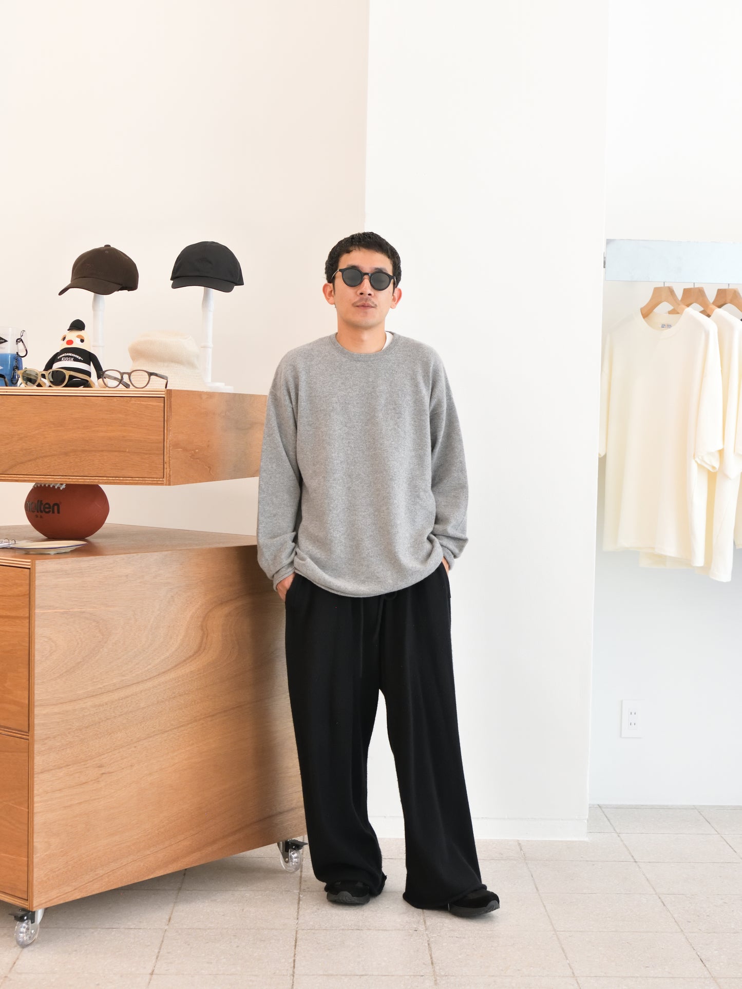 extreme cashmere エクストリームカシミヤ paolo n.493  GOAT ゴート グレー カシミヤ コットン ユニセックス オランダ 26AW 日本取り扱い 名古屋 丸の内 セレクトショップ THIRD PLACE サードプレイス