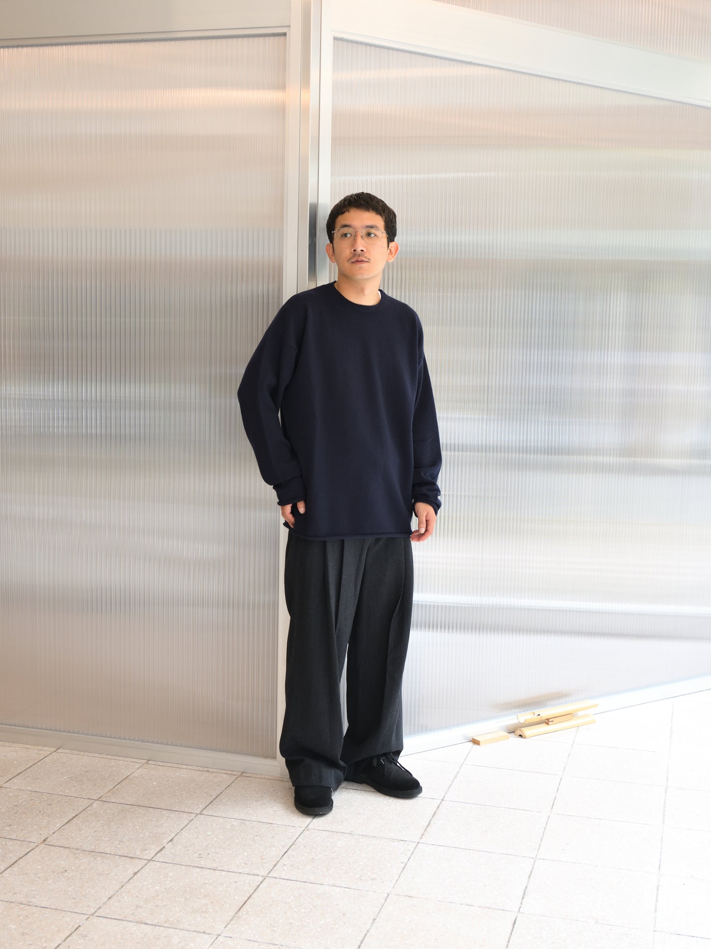 extreme cashmere エクストリームカシミヤ paolo n.493  NAVY ネイビー カシミヤ コットン ユニセックス オランダ 26AW 日本取り扱い 名古屋 丸の内 セレクトショップ THIRD PLACE サードプレイス