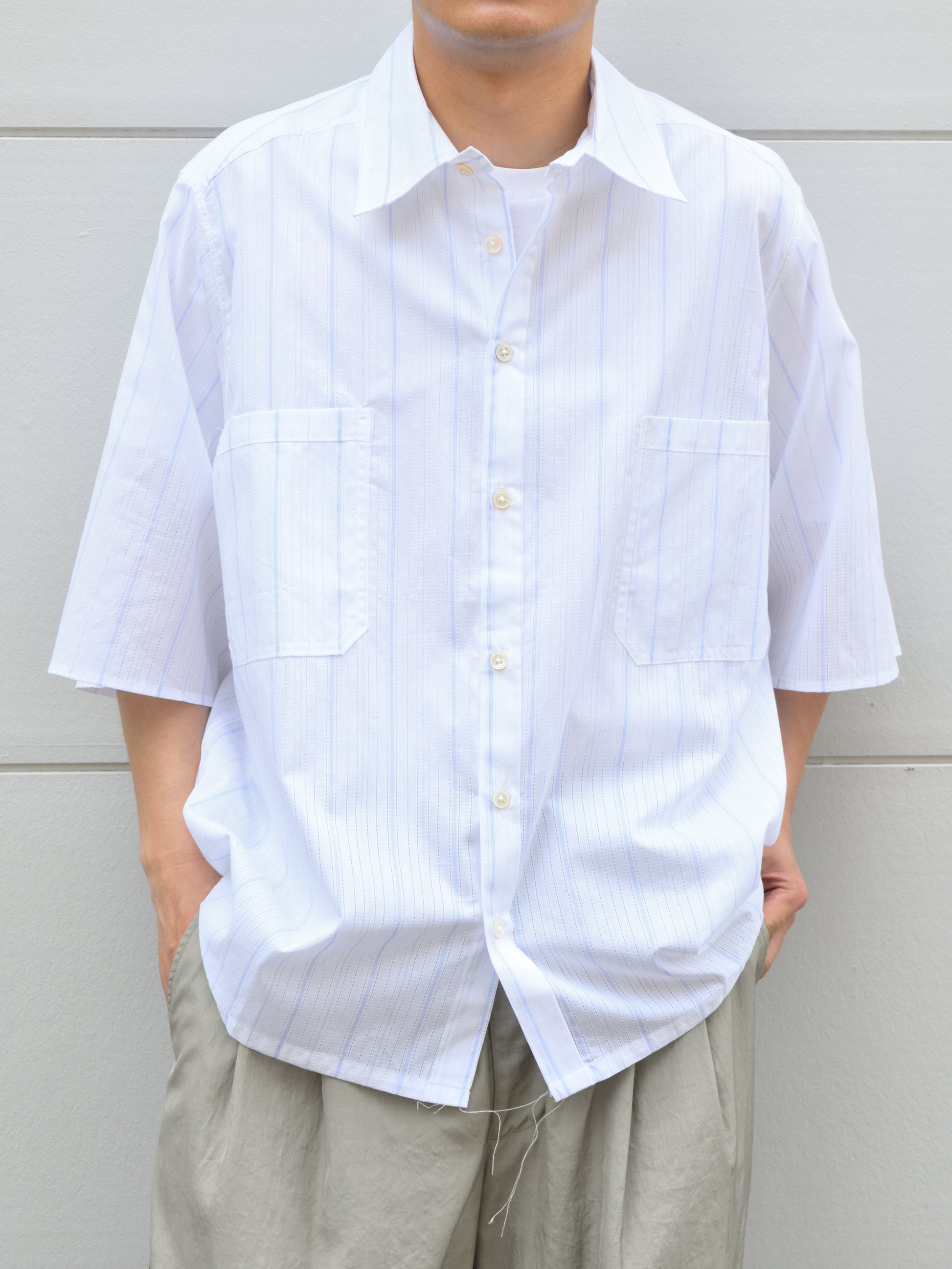 CAMIEL FORTGENS カミエルフォートヘンス BOXY SHIRT CF.21.04.01.02 ストライプ コットン オランダ 夏 春 秋 ベージュ ナチュラル 愛知県 名古屋 丸の内 セレクトショップ THIRD PLACE サードプレイス