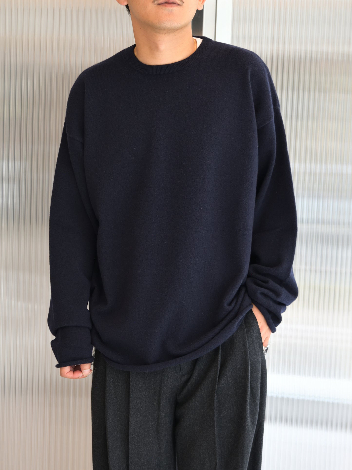 extreme cashmere エクストリームカシミヤ paolo n.493  NAVY ネイビー カシミヤ コットン ユニセックス オランダ 26AW 日本取り扱い 名古屋 丸の内 セレクトショップ THIRD PLACE サードプレイス