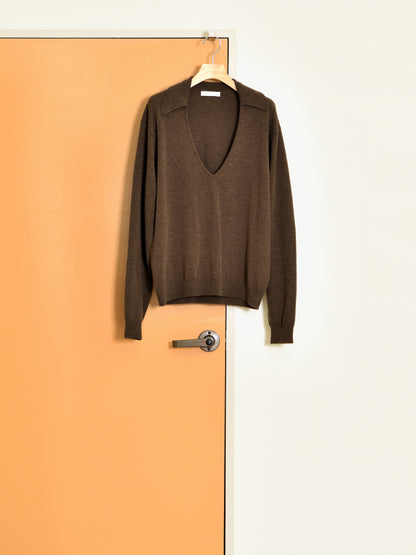 KAYLE ケイル COLLARED V-NECK KNIT BROWN K-2105 ブラウン メリノウール ウール レディース 26FW 日本取り扱い 名古屋 丸の内 セレクトショップ THIRD PLACE サードプレイス