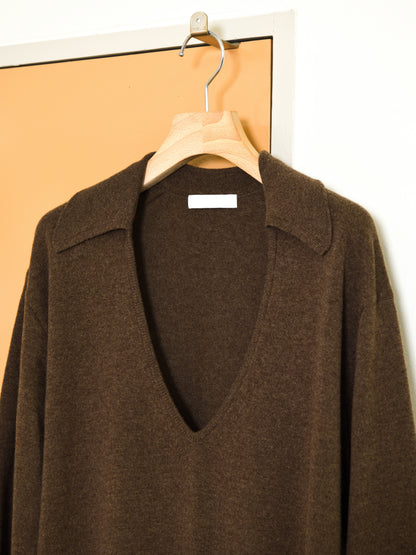 KAYLE ケイル COLLARED V-NECK KNIT BROWN K-2105 ブラウン メリノウール ウール レディース 26FW 日本取り扱い 名古屋 丸の内 セレクトショップ THIRD PLACE サードプレイス