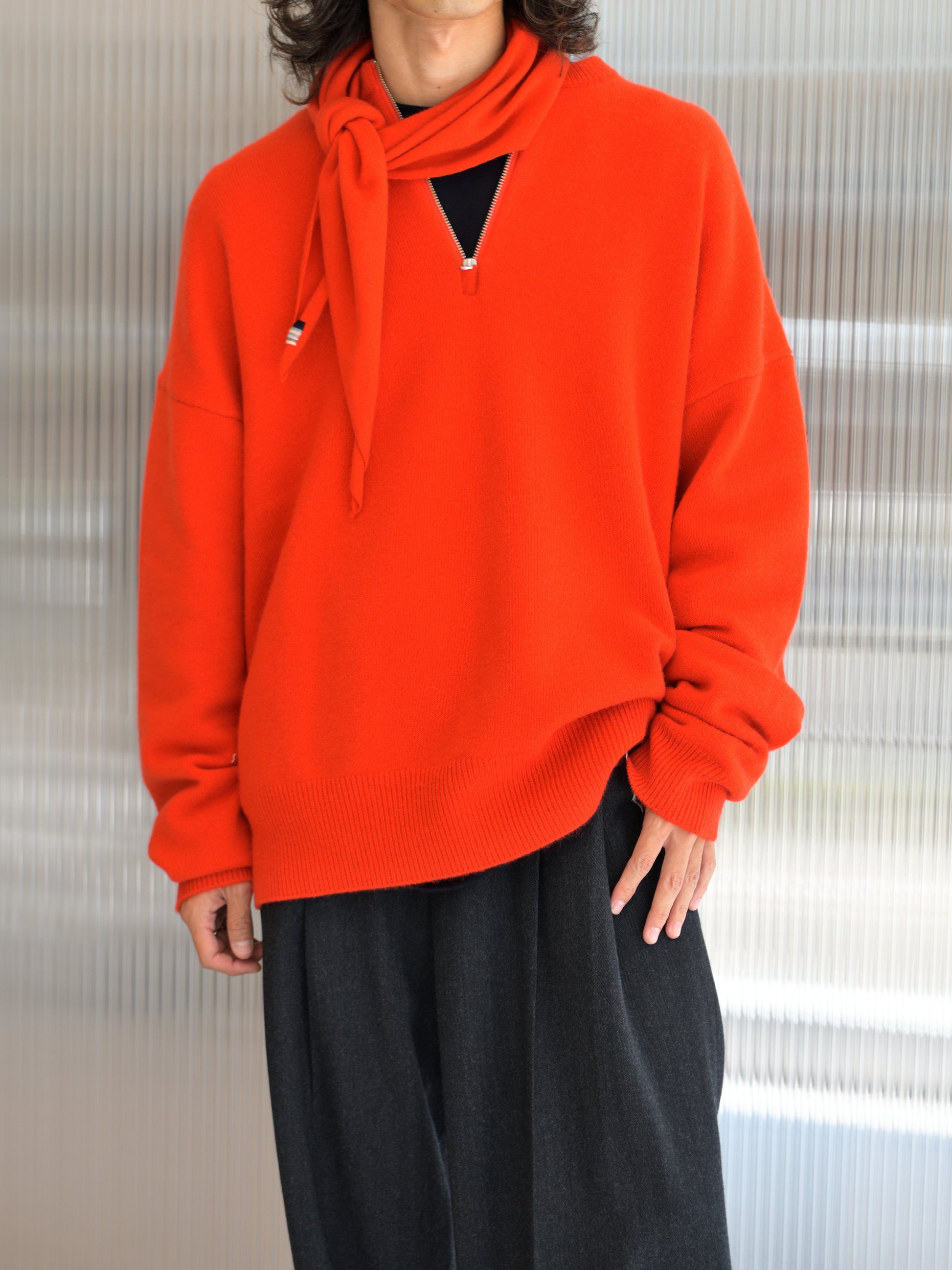 extreme cashmere エクストリームカシミヤ bandana n.35 like n.496 TOMATO トマト 朱色 カシミヤ コットン ユニセックス オランダ 26AW 日本取り扱い 名古屋 丸の内 セレクトショップ THIRD PLACE サードプレイス