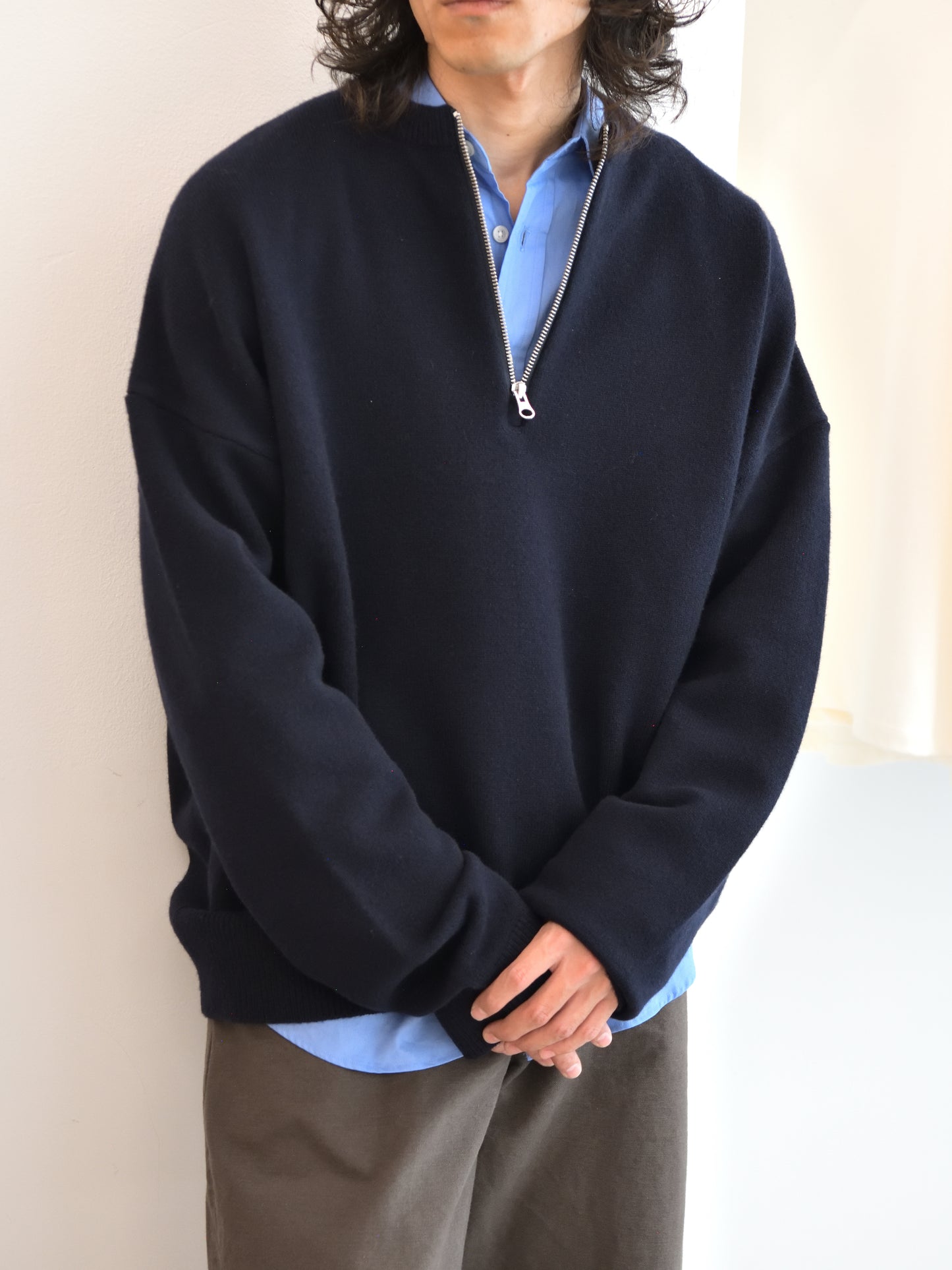 extreme cashmere エクストリームカシミヤ like n.496 NAVY ネイビー カシミヤ コットン ユニセックス オランダ 26AW 日本取り扱い 名古屋 丸の内 セレクトショップ THIRD PLACE サードプレイス