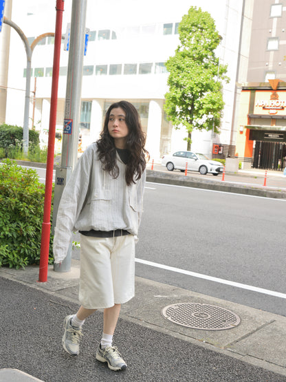 CAMIEL FORTGENS カミエルフォートヘンス OVERHEAD JACKET CF.21.09.05.03 ヴィスコース  グレー ストライプ ジャケット アノラック イタリア オランダ 26ss 春夏 日本取り扱い 名古屋 丸の内 セレクトショップ THIRD PLACE サードプレイス