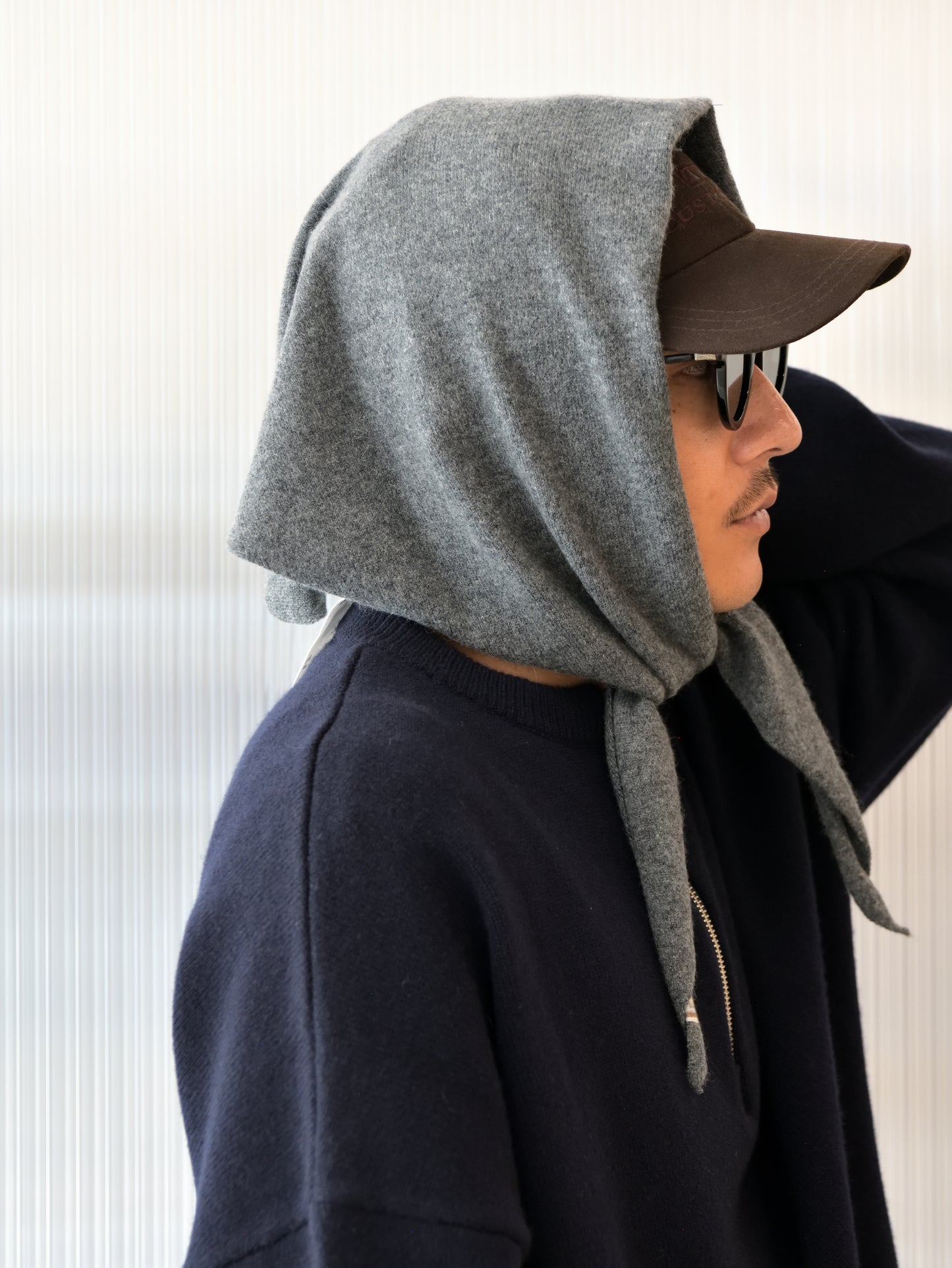 extreme cashmere エクストリームカシミヤ bandana n.35  FELT フェルト チャコール カシミヤ コットン ユニセックス オランダ 26AW 日本取り扱い 名古屋 丸の内 セレクトショップ THIRD PLACE サードプレイス
