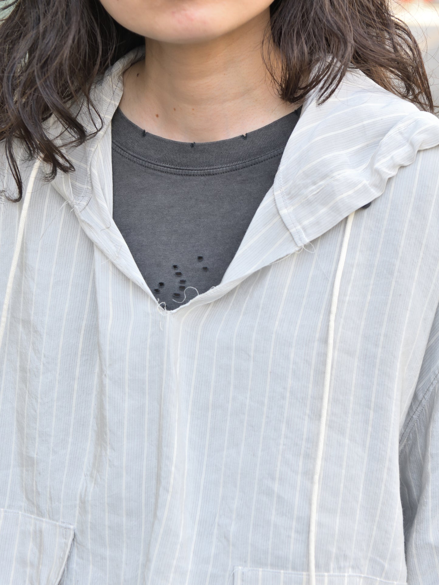 CAMIEL FORTGENS カミエルフォートヘンス OVERHEAD JACKET CF.21.09.05.03 ヴィスコース  グレー ストライプ ジャケット アノラック イタリア オランダ 26ss 春夏 日本取り扱い 名古屋 丸の内 セレクトショップ THIRD PLACE サードプレイス
