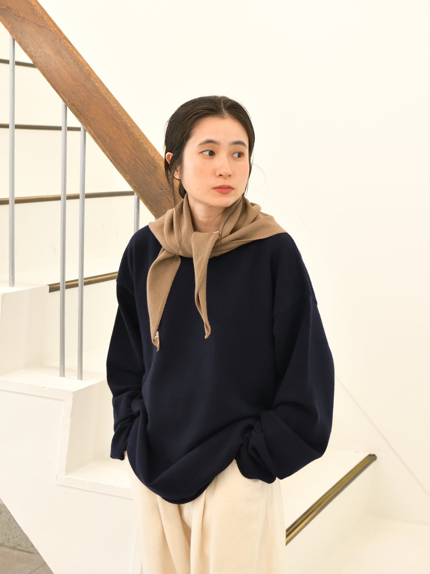 extreme cashmere エクストリームカシミヤ bandana n.35  CHAI チャイ 茶色 カシミヤ コットン ユニセックス オランダ 26AW 日本取り扱い 名古屋 丸の内 セレクトショップ THIRD PLACE サードプレイス