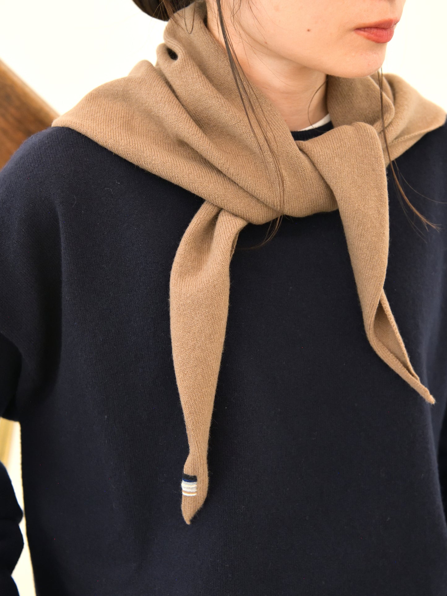 extreme cashmere エクストリームカシミヤ bandana n.35  CHAI チャイ 茶色 カシミヤ コットン ユニセックス オランダ 26AW 日本取り扱い 名古屋 丸の内 セレクトショップ THIRD PLACE サードプレイス