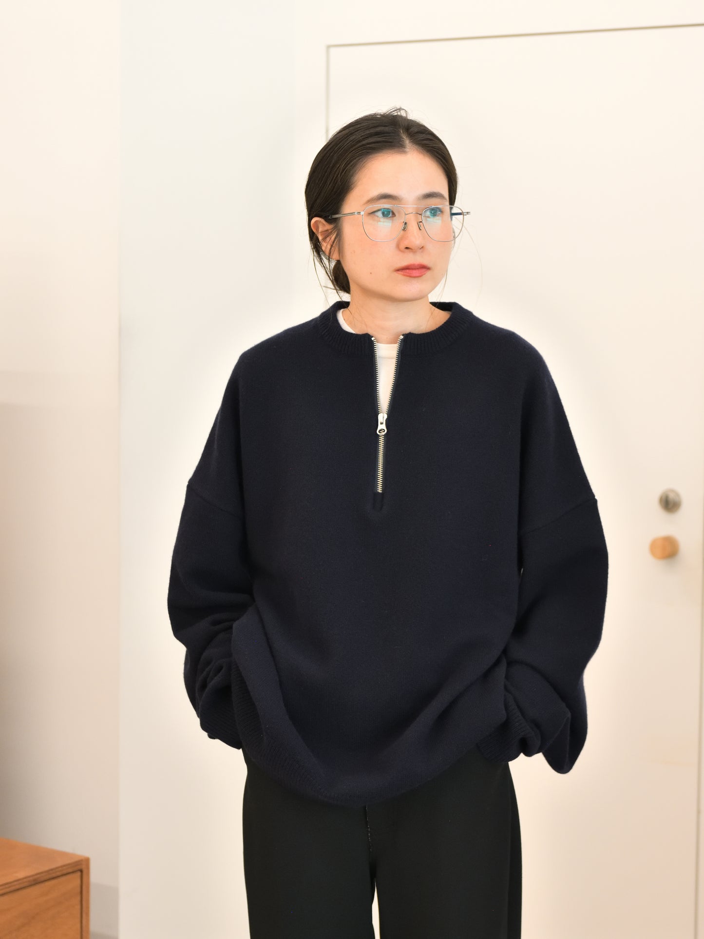 extreme cashmere エクストリームカシミヤ like n.496 NAVY ネイビー カシミヤ コットン ユニセックス オランダ 26AW 日本取り扱い 名古屋 丸の内 セレクトショップ THIRD PLACE サードプレイス