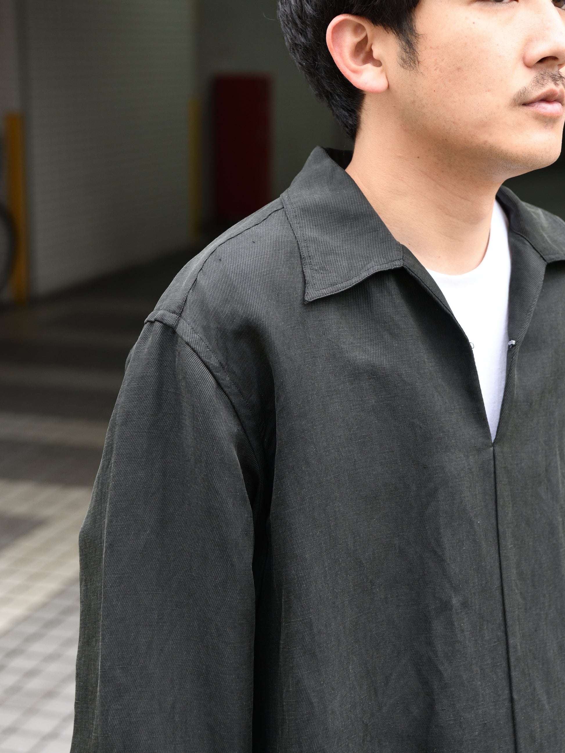 YOKE ヨーク Linen Silk Kersey Double Skipper Shirt YK26SS01208SH スキッパー シャツ シルク リネン 26SS 日本取り扱い 名古屋 丸の内 セレクトショップ THIRD PLACE サードプレイス