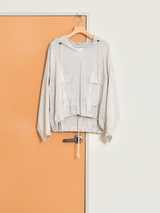 CAMIEL FORTGENS カミエルフォートヘンス OVERHEAD JACKET CF.21.09.05.03 ヴィスコース  グレー ストライプ ジャケット アノラック イタリア オランダ 26ss 春夏 日本取り扱い 名古屋 丸の内 セレクトショップ THIRD PLACE サードプレイス