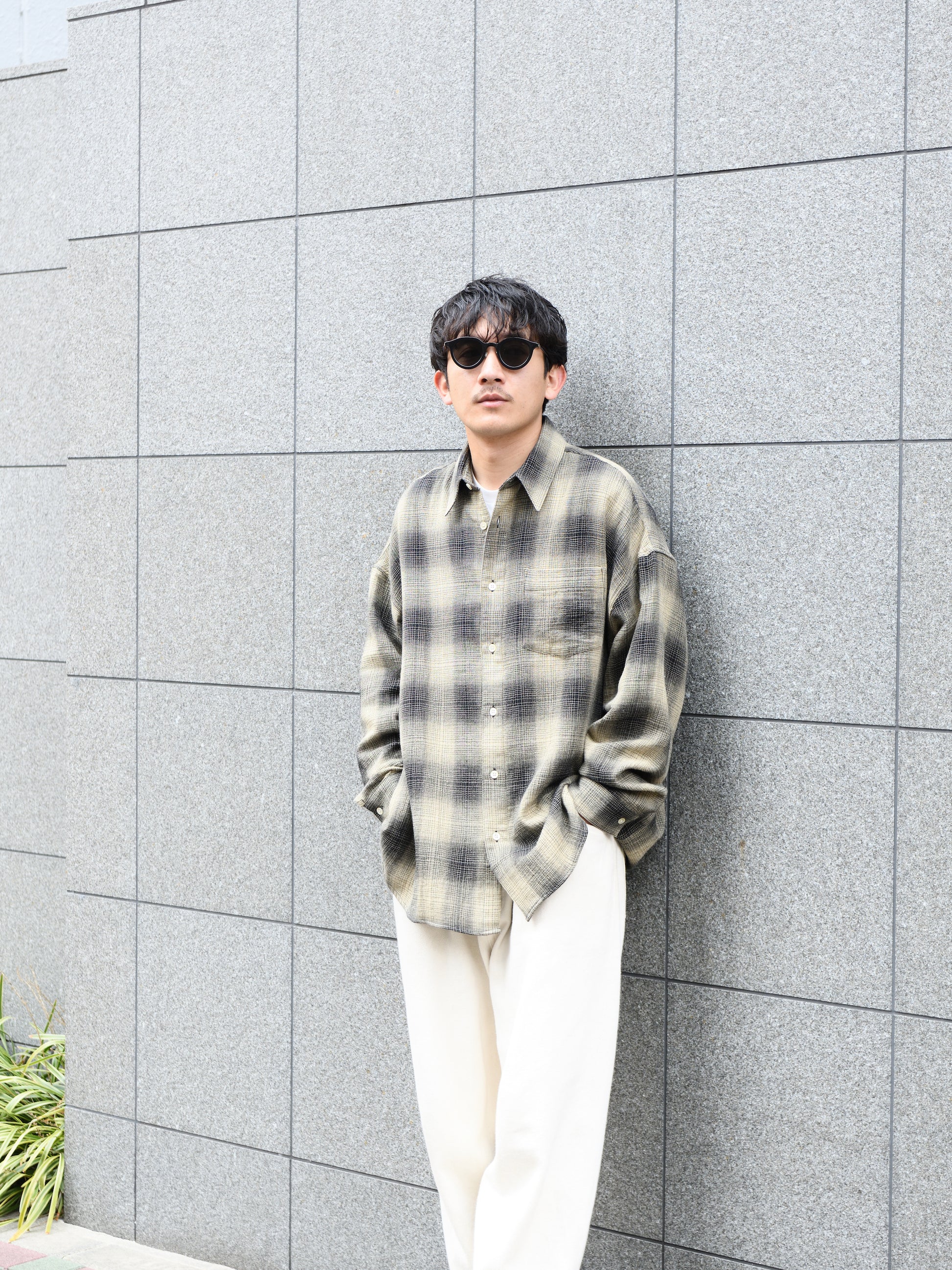 SUNFLOWER サンフラワー STABLE SHIRT 1301 チェックシャツ コットン リネン シルク 日本 名古屋 セレクトショップ THIRD PLACE サードプレイス 名古屋 愛知県 東海 セレクトショップ THIRD PLACE サードプレイス