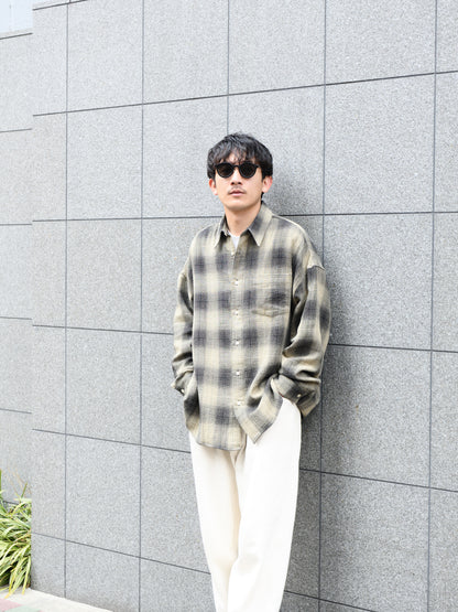 SUNFLOWER サンフラワー STABLE SHIRT 1301 チェックシャツ コットン リネン シルク 日本 名古屋 セレクトショップ THIRD PLACE サードプレイス 名古屋 愛知県 東海 セレクトショップ THIRD PLACE サードプレイス