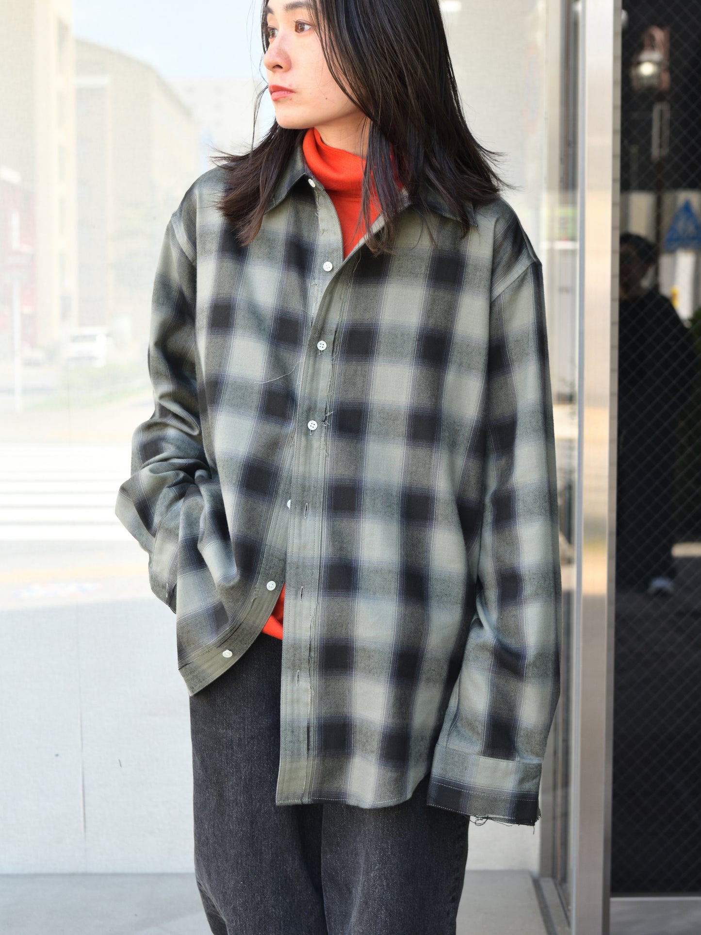 ISSUETHINGS イシューシングス type127  127-c-00 GREEN BLACK グリーン ブラック チェック コットン リヨセル シャツ 26AW 愛知県 名古屋 丸の内 ユニセックス セレクトショップ THIRD PLACE サードプレイス