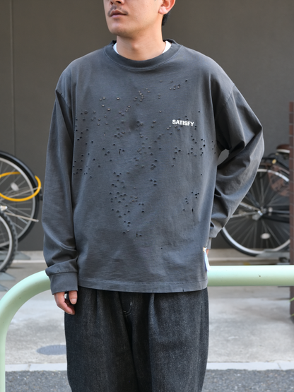 SATISFY サティスファイ MothTech Long Tee AGED BLACK 11113-00A02 ブラック ビンテージ加工 COTTON コットン フランス パリ paris 26FW 日本取り扱い 名古屋 丸の内 セレクトショップ THIRD PLACE サードプレイス