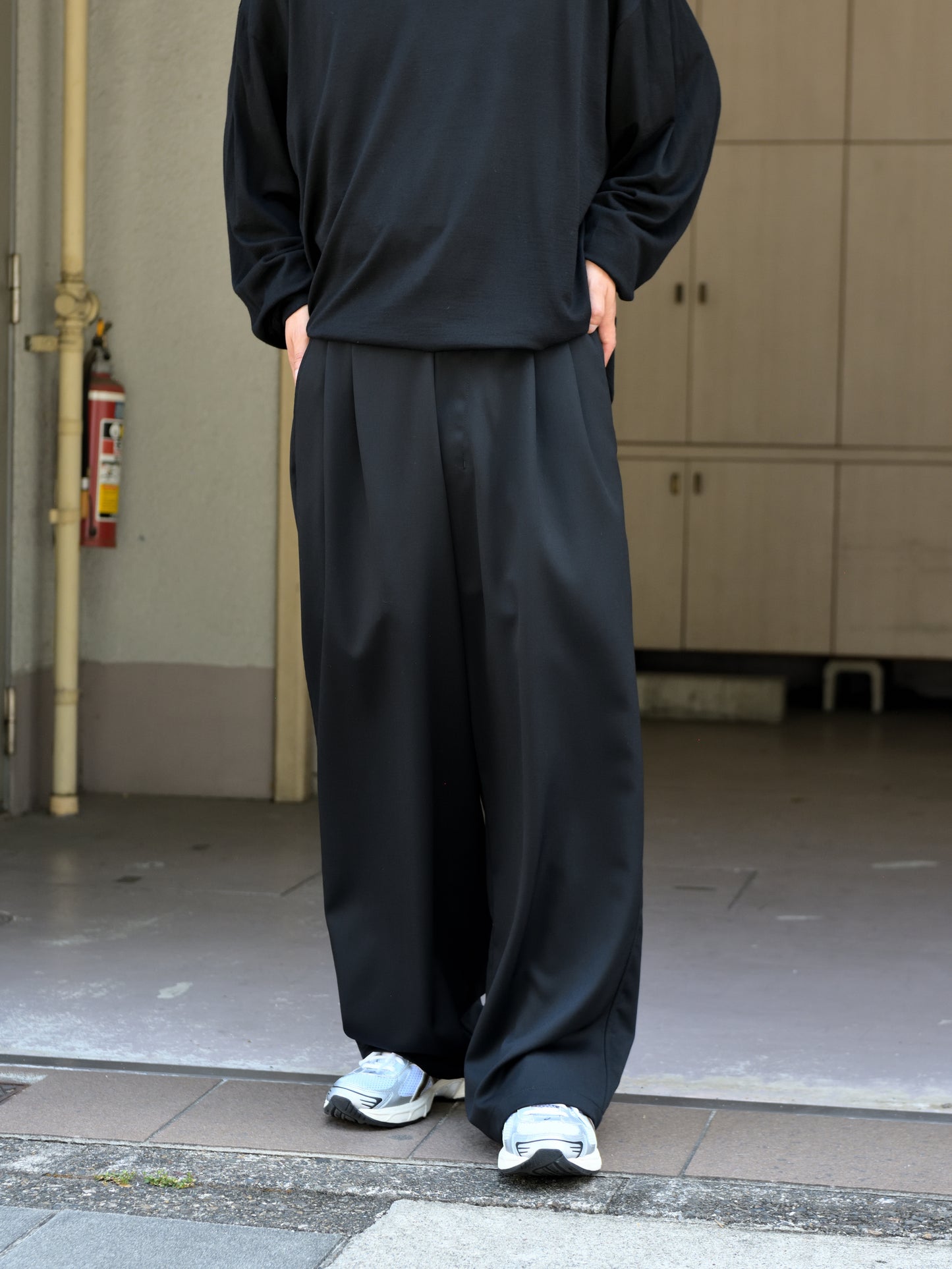Antwort アントワート WOOL GABARDINE WIDE EASY PANTS ANT-PT004 ウールギャバジン BLACK ブラック 26AW 愛知県 名古屋 丸の内 セレクトショップ THIRD PLACE サードプレイス