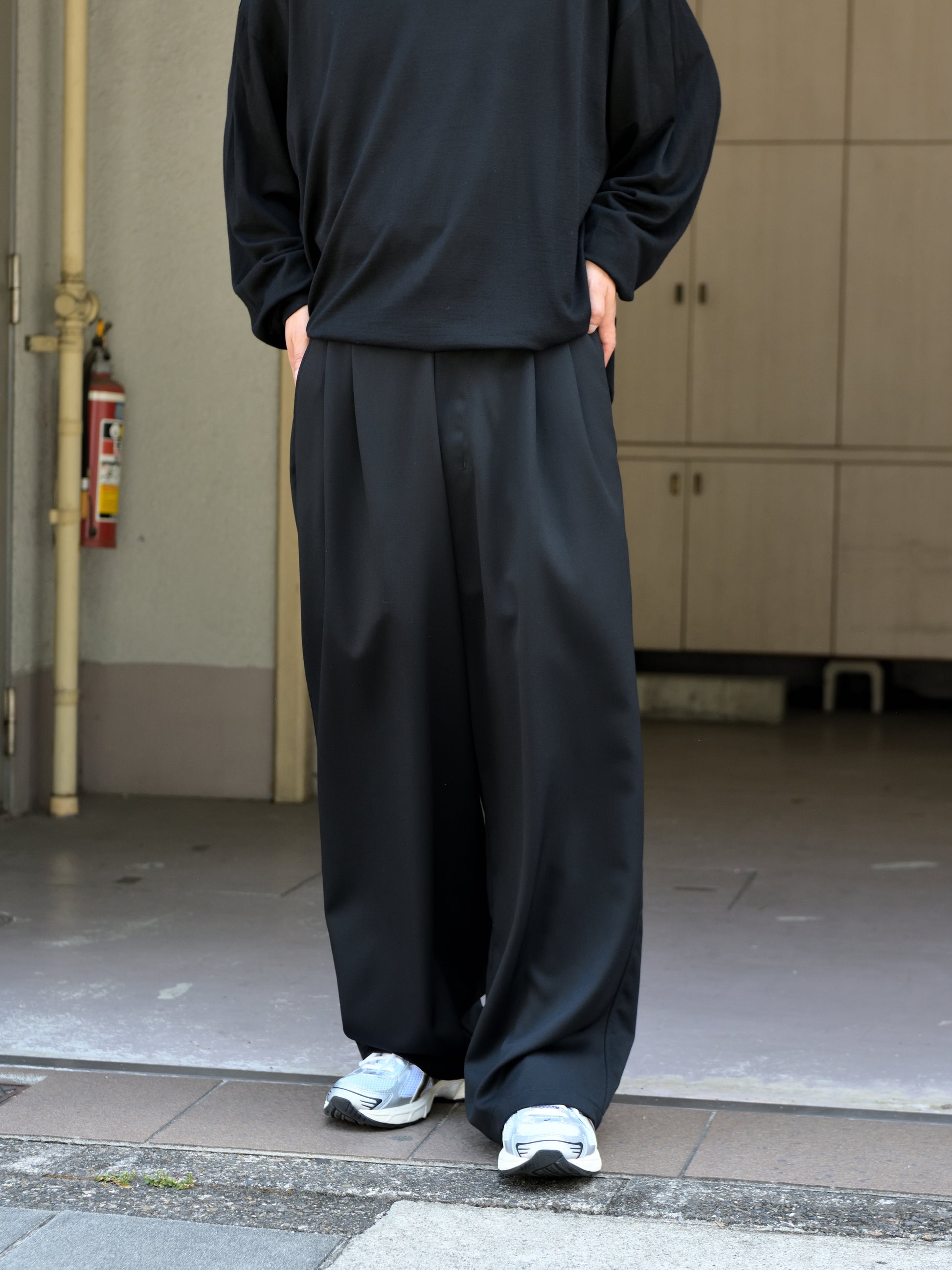 Antwort アントワート WOOL GABARDINE WIDE EASY PANTS ANT-PT004 ウールギャバジン BLACK ブラック 26AW 愛知県 名古屋 丸の内 セレクトショップ THIRD PLACE サードプレイス