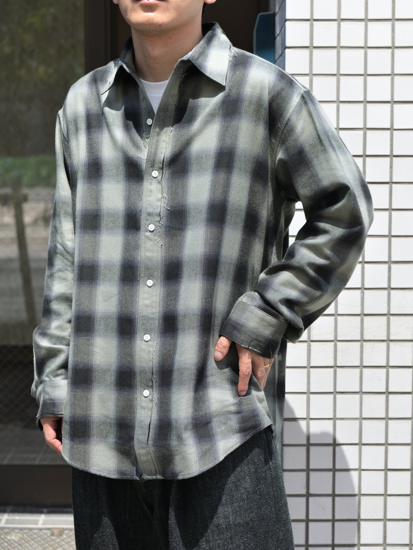 ISSUETHINGS イシューシングス type127  127-c-00 GREEN BLACK グリーン ブラック チェック コットン リヨセル シャツ 26AW 愛知県 名古屋 丸の内 ユニセックス セレクトショップ THIRD PLACE サードプレイス