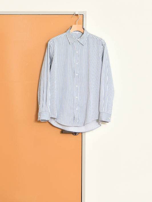 ISSUETHINGS イシューシングス type127  127-c-00 WHITE NAVY ホワイト ネイビー ストライプ コットン シャツ 26AW 愛知県 名古屋 丸の内 ユニセックス セレクトショップ THIRD PLACE サードプレイス