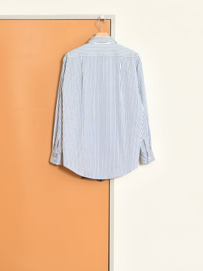 ISSUETHINGS イシューシングス type127  127-c-00 WHITE NAVY ホワイト ネイビー ストライプ コットン シャツ 26AW 愛知県 名古屋 丸の内 ユニセックス セレクトショップ THIRD PLACE サードプレイス