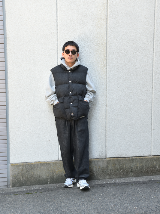 HERILL へリル Cashmere Woodchoppers Vest 26-011-HL-8350-30 CHARCOAL カシミヤ シルク ダウン DOWN ベスト 26FW 日本取り扱い 名古屋 丸の内 セレクトショップ THIRD PLACE サードプレイス