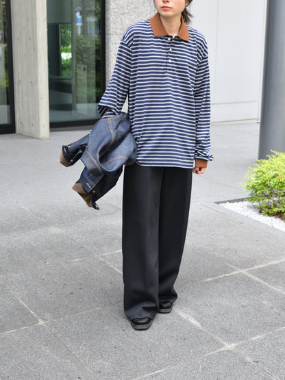 Ernie Palo アーニーパロ Border Polo L/S T-shirt EP12CT04 ポロシャツ ネイビー NAVY ベーシック ユニセックス 26AW 愛知県 名古屋 丸の内 セレクトショップ THIRD PLACE サードプレイス