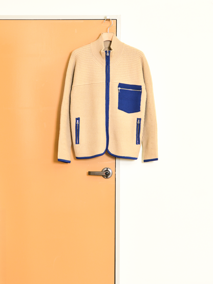 MEIAS メイアス MOUNTAIN KNIT ZIP BLOUSON BEIGE ベージュ FRCD-6A16 ジャケット ウール ニット アウトドア 登山 キャンプ 26FW 日本取り扱い 名古屋 丸の内 セレクトショップ THIRD PLACE サードプレイス