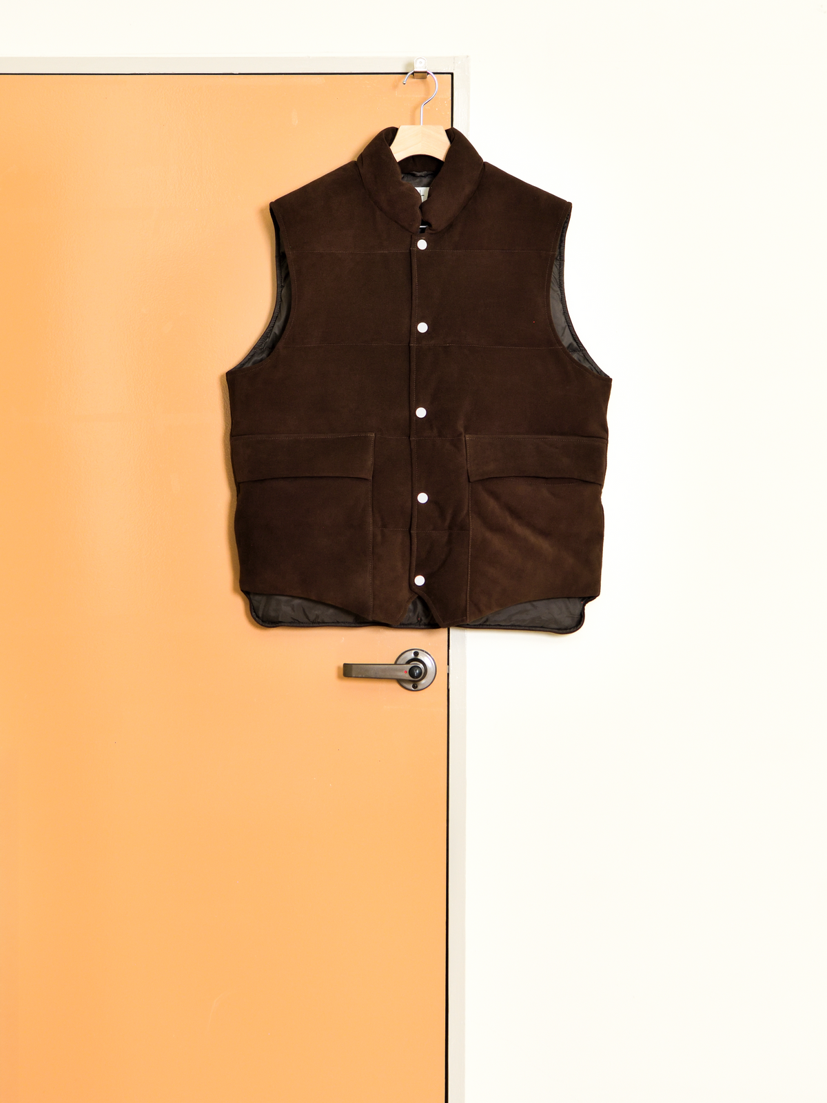 HERILL へリル Sheepleather Woodchoppers Vest 26-011-HL-8370-30 BROWN ブラウン シープレザー ダウン DOWN ベスト 26FW 日本取り扱い 名古屋 丸の内 セレクトショップ THIRD PLACE サードプレイス