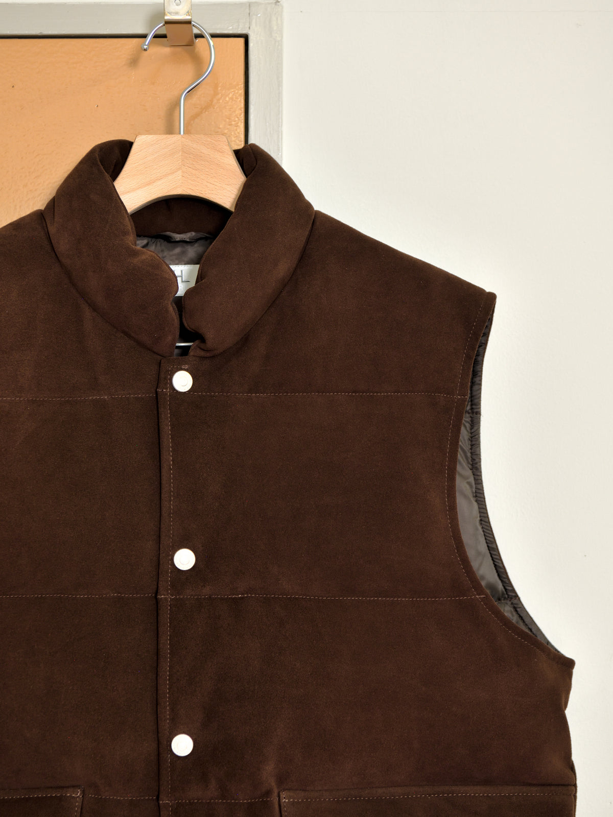 HERILL へリル Sheepleather Woodchoppers Vest 26-011-HL-8370-30 BROWN ブラウン シープレザー ダウン DOWN ベスト 26FW 日本取り扱い 名古屋 丸の内 セレクトショップ THIRD PLACE サードプレイス