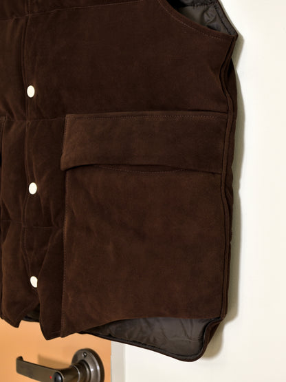 HERILL へリル Sheepleather Woodchoppers Vest 26-011-HL-8370-30 BROWN ブラウン シープレザー ダウン DOWN ベスト 26FW 日本取り扱い 名古屋 丸の内 セレクトショップ THIRD PLACE サードプレイス