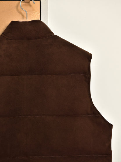 HERILL へリル Sheepleather Woodchoppers Vest 26-011-HL-8370-30 BROWN ブラウン シープレザー ダウン DOWN ベスト 26FW 日本取り扱い 名古屋 丸の内 セレクトショップ THIRD PLACE サードプレイス