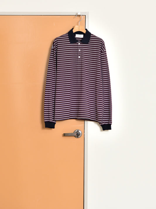 Ernie Palo アーニーパロ Border Polo L/S T-shirt EP12CT04 ポロシャツ バーガンディ BURGUNDY ベーシック ユニセックス 26AW 愛知県 名古屋 丸の内 セレクトショップ THIRD PLACE サードプレイス