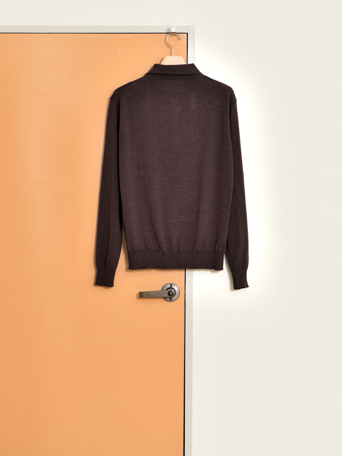 ANOTHER ASPECT アナザーアスペクト POLO SHIRT 2.0 BROWN MELANGE  ブラウン ポロシャツ ウール ベーシック デンマーク ユニセックス 26AW 愛知県 名古屋 丸の内 セレクトショップ THIRD PLACE サードプレイス