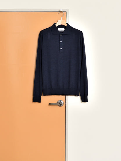 ANOTHER ASPECT アナザーアスペクト POLO SHIRT 2.0 NAVY ネイビー ポロシャツ ウール ベーシック デンマーク ユニセックス 26AW 愛知県 名古屋 丸の内 セレクトショップ THIRD PLACE サードプレイス
