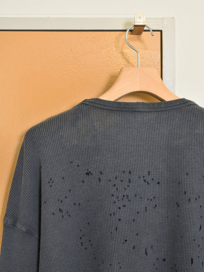 SATISFY サティスファイ MothTech Waffle Long Tee AGED BLACK 11113-00A01 ブラック ビンテージ加工 コットン COTTON フランス パリ paris 26FW 日本取り扱い 名古屋 丸の内 セレクトショップ THIRD PLACE サードプレイス
