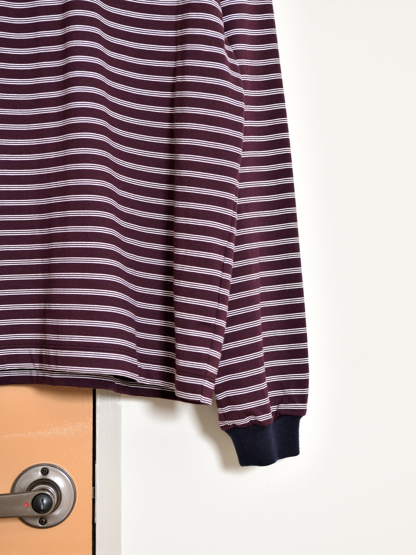 Ernie Palo アーニーパロ Border Polo L/S T-shirt EP12CT04 ポロシャツ バーガンディ BURGUNDY ベーシック ユニセックス 26AW 愛知県 名古屋 丸の内 セレクトショップ THIRD PLACE サードプレイス