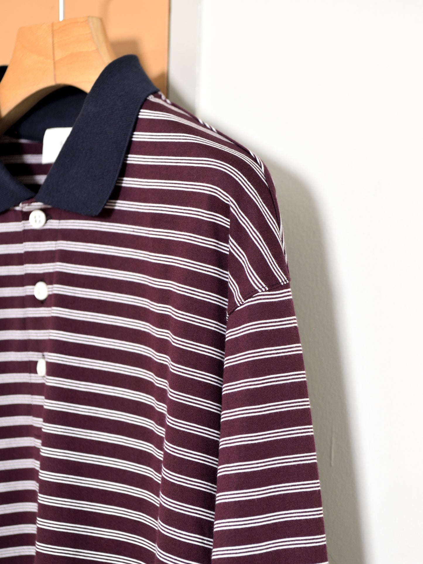 Ernie Palo アーニーパロ Border Polo L/S T-shirt EP12CT04 ポロシャツ バーガンディ BURGUNDY ベーシック ユニセックス 26AW 愛知県 名古屋 丸の内 セレクトショップ THIRD PLACE サードプレイス