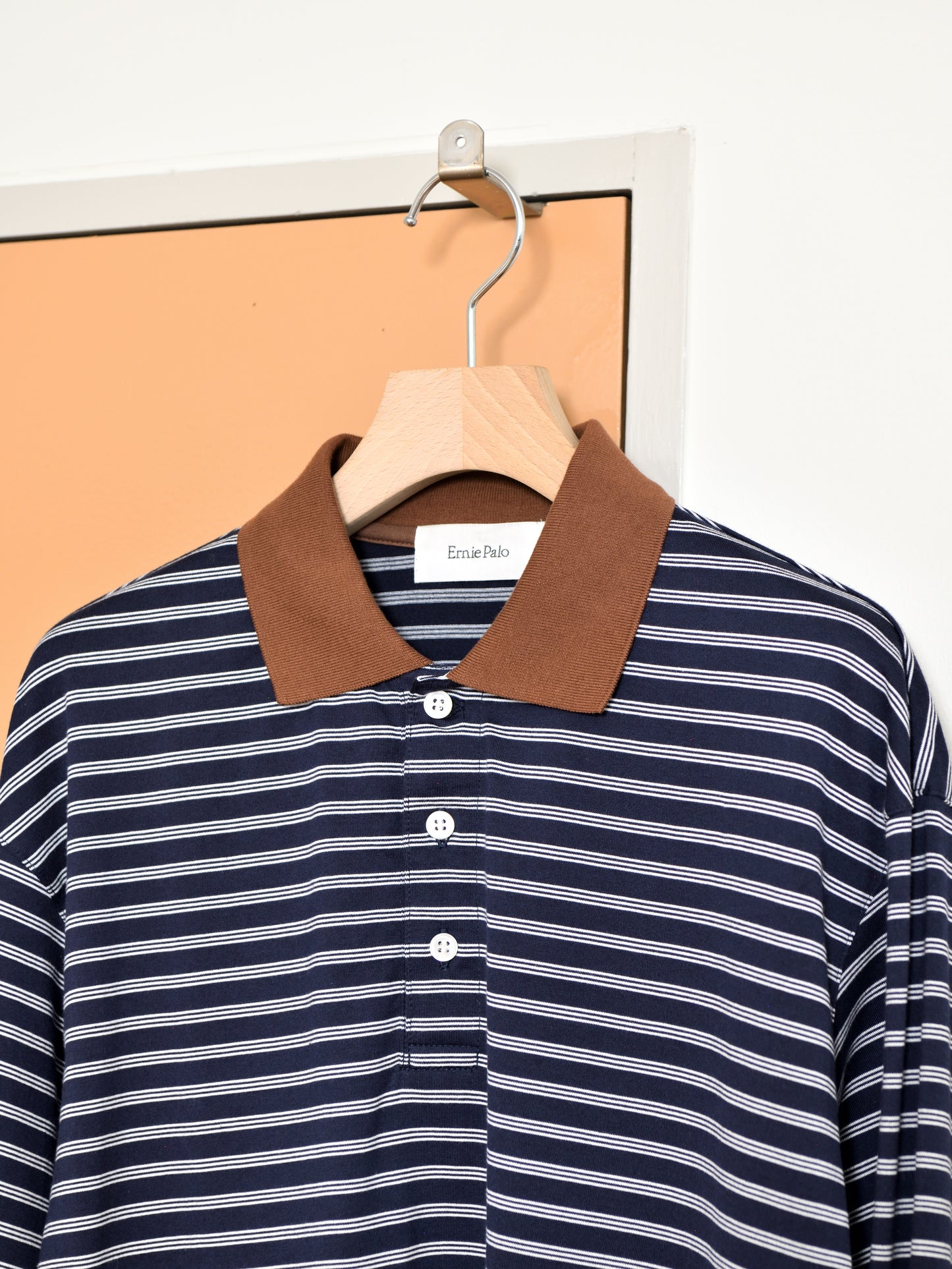 Ernie Palo アーニーパロ Border Polo L/S T-shirt EP12CT04 ポロシャツ ネイビー NAVY ベーシック ユニセックス 26AW 愛知県 名古屋 丸の内 セレクトショップ THIRD PLACE サードプレイス