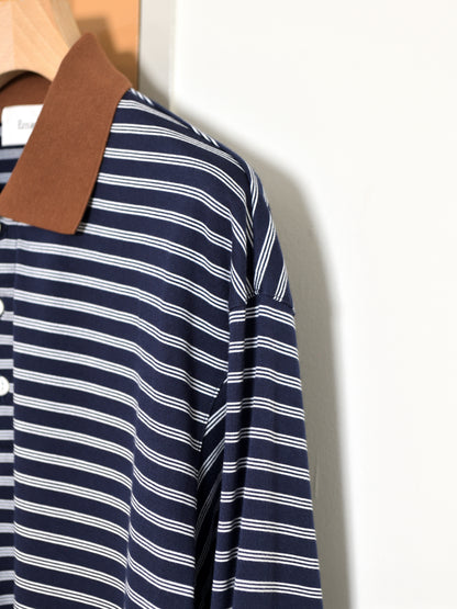 Ernie Palo アーニーパロ Border Polo L/S T-shirt EP12CT04 ポロシャツ ネイビー NAVY ベーシック ユニセックス 26AW 愛知県 名古屋 丸の内 セレクトショップ THIRD PLACE サードプレイス