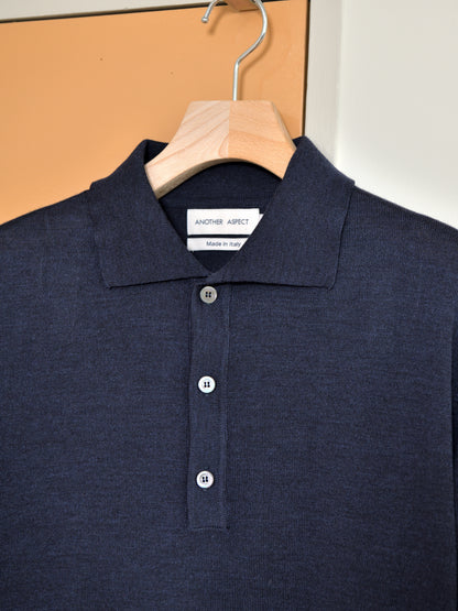 ANOTHER ASPECT アナザーアスペクト POLO SHIRT 2.0 NAVY ネイビー ポロシャツ ウール ベーシック デンマーク ユニセックス 26AW 愛知県 名古屋 丸の内 セレクトショップ THIRD PLACE サードプレイス