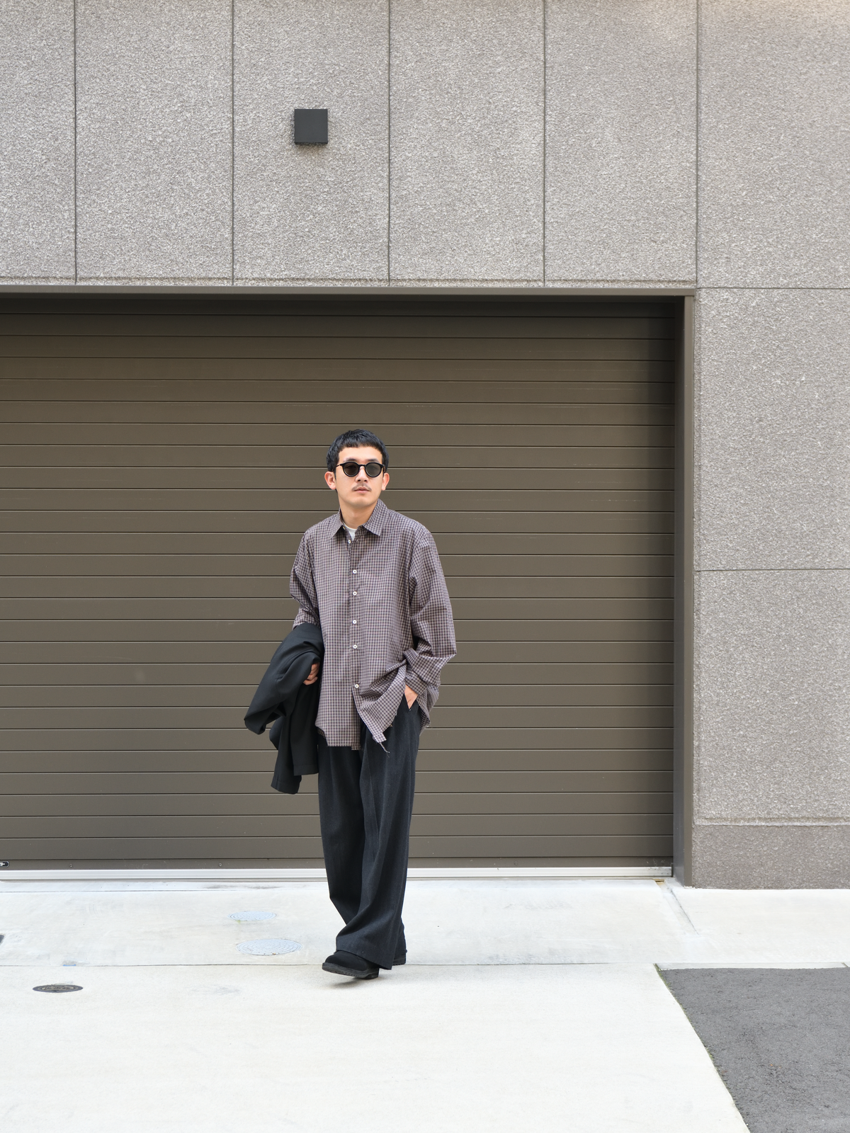 CAMIEL FORTGENS カミエルフォートヘンス BIG SHIRT BROWN CHECK ブラウン チェック CF.22.04.03.04 シャツ 定番 コットン オランダ 26aw 春夏 日本取り扱い 名古屋 丸の内 セレクトショップ THIRD PLACE サードプレイス