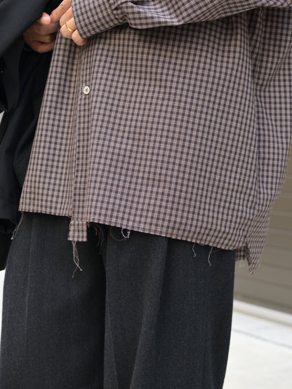 CAMIEL FORTGENS カミエルフォートヘンス BIG SHIRT BROWN CHECK ブラウン チェック CF.22.04.03.04 シャツ 定番 コットン オランダ 26aw 春夏 日本取り扱い 名古屋 丸の内 セレクトショップ THIRD PLACE サードプレイス