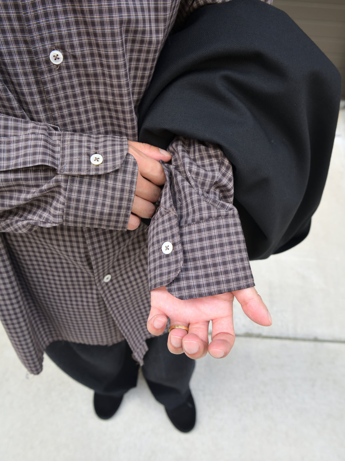 CAMIEL FORTGENS カミエルフォートヘンス BIG SHIRT BROWN CHECK ブラウン チェック CF.22.04.03.04 シャツ 定番 コットン オランダ 26aw 春夏 日本取り扱い 名古屋 丸の内 セレクトショップ THIRD PLACE サードプレイス