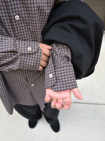 CAMIEL FORTGENS カミエルフォートヘンス BIG SHIRT BROWN CHECK ブラウン チェック CF.22.04.03.04 シャツ 定番 コットン オランダ 26aw 春夏 日本取り扱い 名古屋 丸の内 セレクトショップ THIRD PLACE サードプレイス