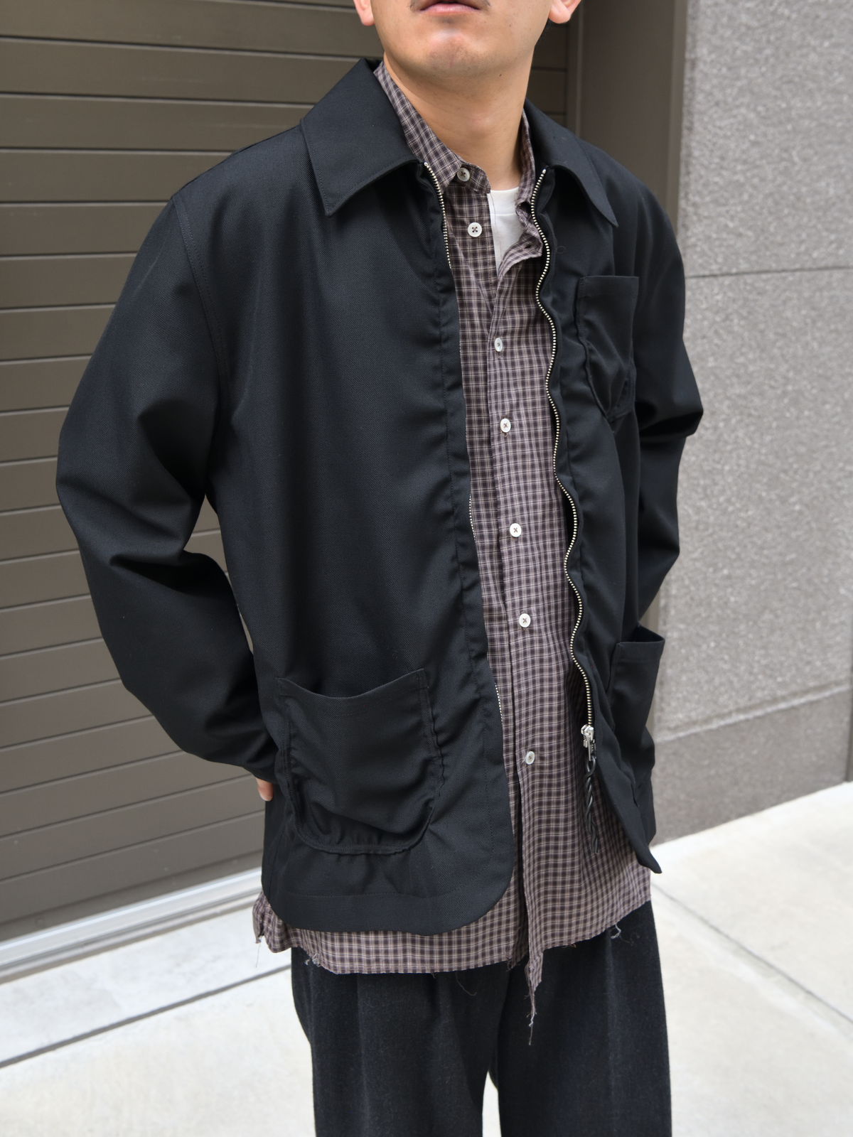  CHORE JACKET ZIP BLACK ブラック  CF.22.09.03.02 ジャケット ポリエステル ウール CAMIEL FORTGENS カミエルフォートヘンス BIG SHIRT BROWN CHECK ブラウン チェック CF.22.04.03.04 シャツ 定番 コットン オランダ 26aw 春夏 日本取り扱い 名古屋 丸の内 セレクトショップ THIRD PLACE サードプレイス