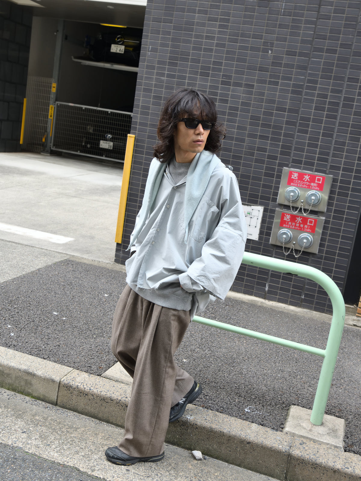 CAMIEL FORTGENS カミエルフォートヘンス DOUBLE SLEEVE SHIRT LIGHT GREY グレー CF.22.04.04.02 シャツ 定番 コットン オランダ 26aw 春夏 日本取り扱い 名古屋 丸の内 セレクトショップ THIRD PLACE サードプレイス